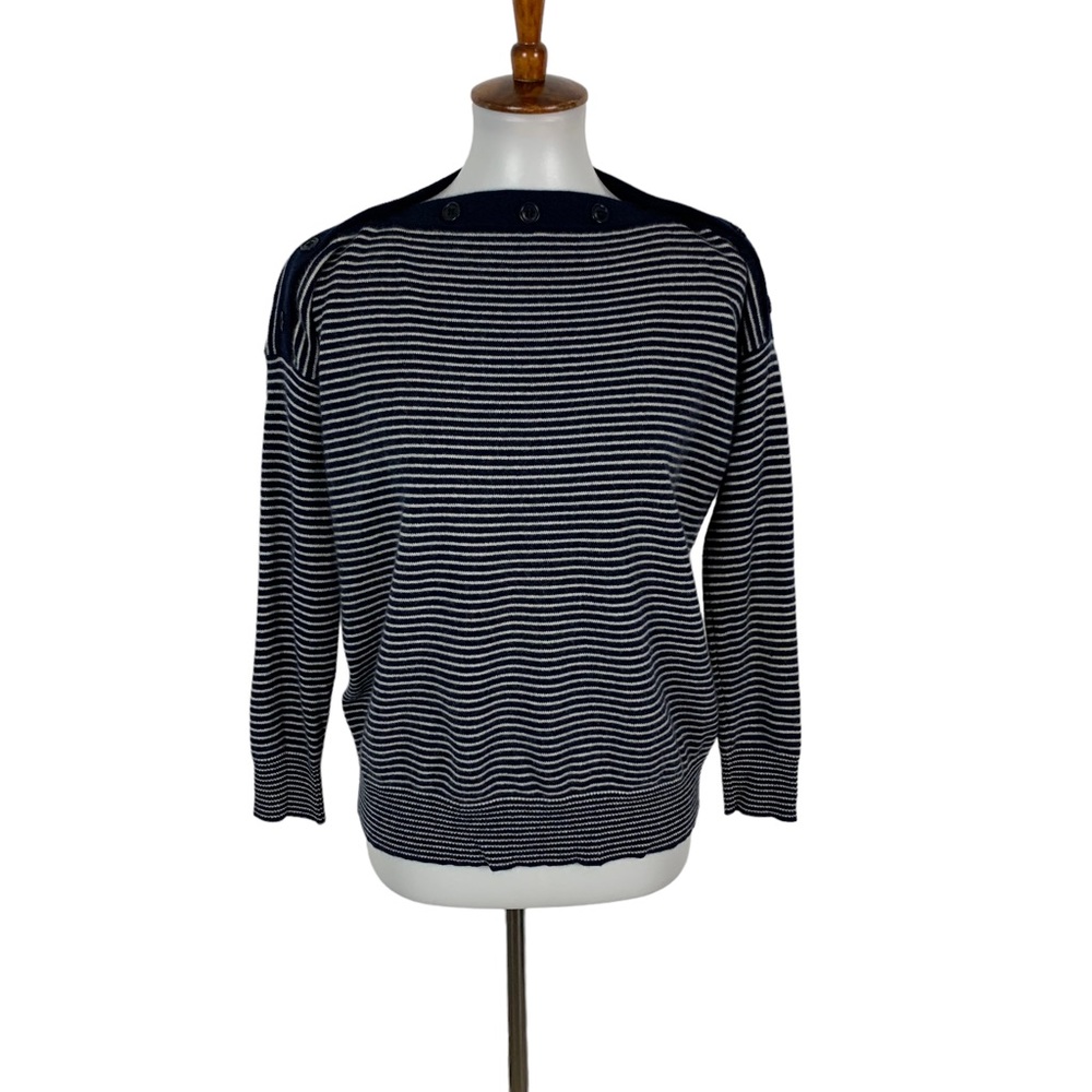 J. Crew Women’s Oversized Cashmere Sweater XXS/XS Blue Striped